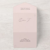 Modern Elegant Blush Photo Wedding All In One Uitnodiging (Buitenkant)