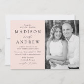 Modern Elegant Blush Photo Wedding Kaart (Voorkant)
