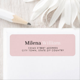 Modern Elegant Blush Pink Address Etiket