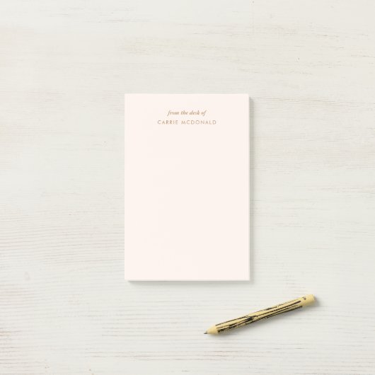 Modern Elegant Blush Pink Custom Post-it® Notes (Op bureau)