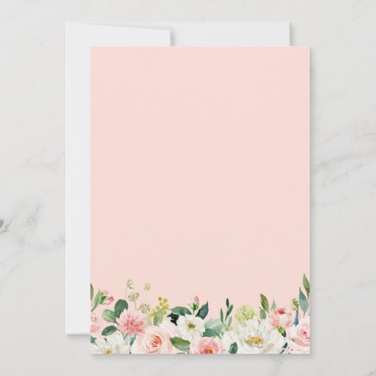 Modern elegant Blush Pink Floral Geometric Lijst Save The Date (Achterkant)