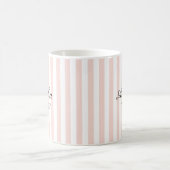 Modern Elegant Blush Pink Stripes Maid of Honor Koffiemok (Center)