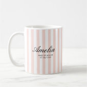 Modern Elegant Blush Pink Stripes Maid of Honor Koffiemok (Links)