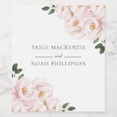 Modern Elegant Blush Pink Wedding Verloving Wijn Etiket (Enkel label)