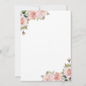 Modern Elegant Blush Roos Bloemen Foto bruiloft Kaart (Achterkant)