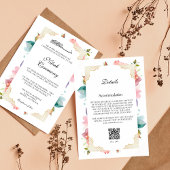 Modern Elegant Blush Roze Bloemen Details Moslim Kaart