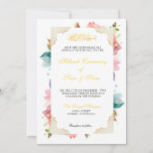 Modern Elegant Blush Roze Bloemen Mehndi Moslim Kaart (Voorkant)