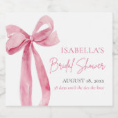 Modern Elegant Blush Roze Bow Ribbon Vrijgezellenf Likeurfles Etiket (Enkel label)