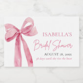 Modern Elegant Blush Roze Bow Ribbon Vrijgezellenf Sparkling Wijnetiket (Enkel label)