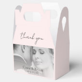 Modern Elegant Blush Roze Bruiloft Dank u Bedankdoosjes (Geopend)