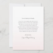 Modern Elegant Blush Roze Chique Foto Bruiloft Bedankkaart (Achterkant)