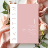 Modern Elegant Blush Roze Cross Meisje Kaart