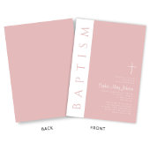 Modern Elegant Blush Roze Cross Meisje Kaart