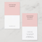 Modern Elegant Blush Roze Eenvoudige Sjabloon Tren Visitekaartje (Voorkant / Achterkant)