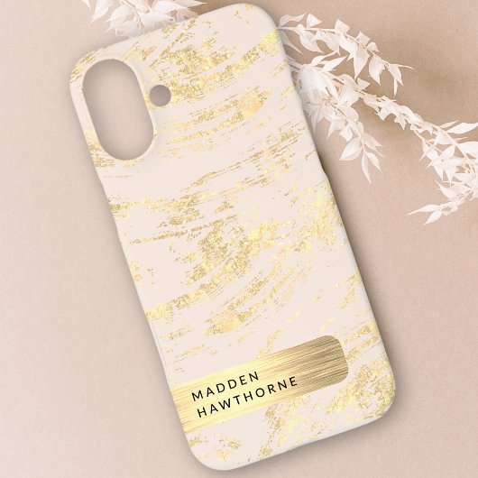 Modern Elegant Blush Roze Faux Gold Folie Chic Case-Mate iPhone Case