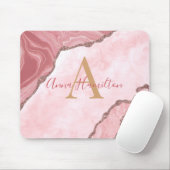 Modern elegant blush roze geode monogram muismat (Met muis)
