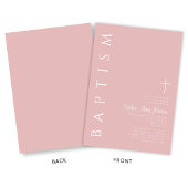 Modern Elegant Blush Roze Kruis Meisje Dop Kaart