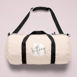 Modern Elegant Blush Roze Monogram Plunjezak<br><div class="desc">Een handgeschreven monogram ontwerp in een elegante stijl in zwart informeel casual schrift typografie over een blush bold roze initiaal oversized letter. De tekst kan eenvoudig worden aangepast voor een ontwerp dat net zo uniek is als jij!</div>