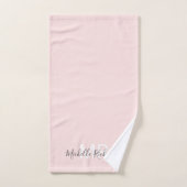 Modern elegant blush roze monogram script bad handdoek (Handdoek)