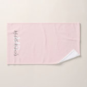 Modern elegant blush roze monogram script bad handdoek (Handdoek)