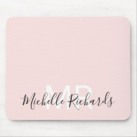 Modern elegant blush roze monogram script