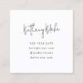 Modern Elegant Blush Roze Monogram Vierkante Visitekaartje (Achterkant)