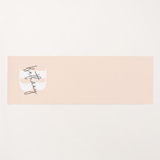Modern Elegant Blush Roze Monogram Yogamat (Voorkant (horizontaal))