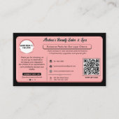 Modern Elegant Blush Roze Salon Logo Client Reward Klantenkaartje (Voorkant)