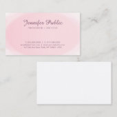Modern Elegant Blush Roze Wit Chic Professioneel Visitekaartje (Voorkant / Achterkant)