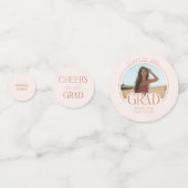 Modern Elegant Blush Terracotta Custom Afstuderen Confetti (Voorkanten)