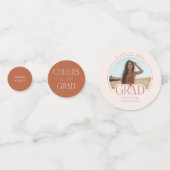Modern Elegant Blush Terracotta Custom Afstuderen Confetti (Achterkanten)