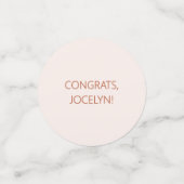 Modern Elegant Blush Terracotta Custom Afstuderen Confetti (Kleine voorkant)