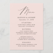Modern Elegant Blush Wedding Menu (Voorkant)
