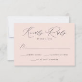 Modern Elegant Blush Wedding RSVP Kaartje (Voorkant)