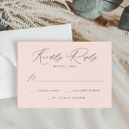 Modern Elegant Blush Wedding RSVP Kaartje