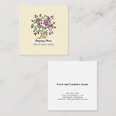 Modern Elegant Boeket Bloemist Vierkante Visitekaartje (Voorkant / Achterkant)