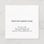 Modern Elegant Boeket Bloemist Vierkante Visitekaartje (Achterkant)