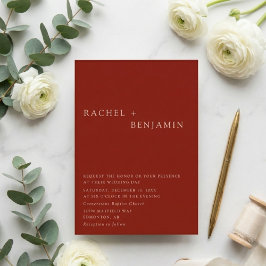 Modern Elegant Bohemian Terracotta Wedding Invita Kaart