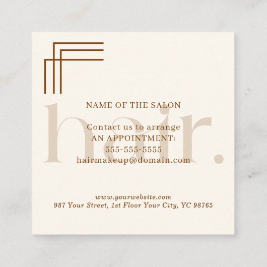 Modern Elegant Boho Brown Beauty Korting Kaart (Achterkant)