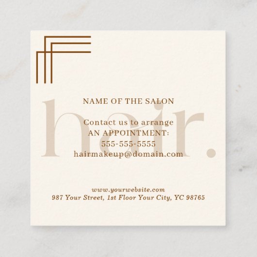 Modern Elegant Boho Brown Beauty Korting Kaart (Achterkant)