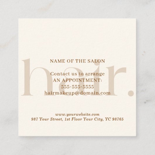 Modern Elegant Boho Brown Beauty Korting Kaart (Achterkant)