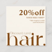 Modern Elegant Boho Brown Beauty Korting Kaart (Voorkant)