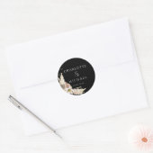 Modern, elegant boho bruiloft ronde sticker (Envelop)