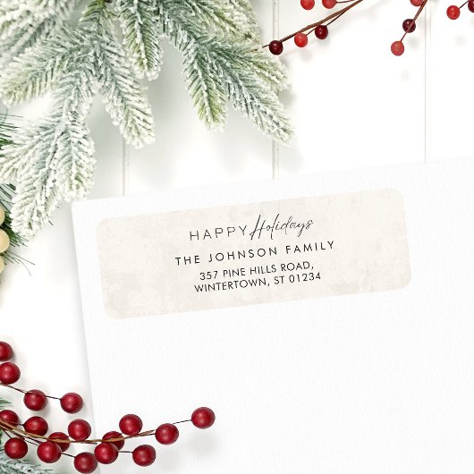 Modern Elegant Boho Christmas Retouradres Etiket