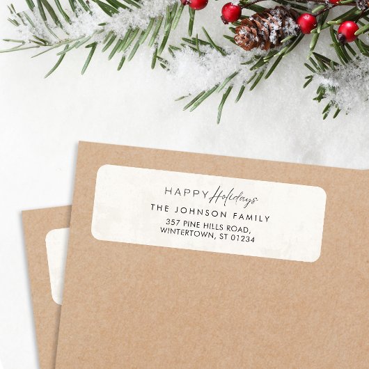 Modern Elegant Boho Christmas Retouradres Etiket