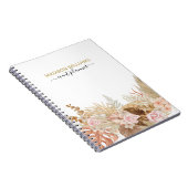 Modern Elegant Boho Floral Professional Business Notitieboek (Rechterzijde)