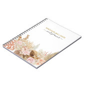 Modern Elegant Boho Floral Professional Business Notitieboek (Linkerzijde)