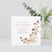 Modern Elegant Boho Natuur Wildflower Wedding Kaart (Staand voorkant)
