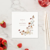 Modern Elegant Boho Natuur Wildflower Wedding Servet (Insitu)