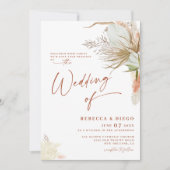 Modern Elegant Boho Rustic Wedding Invitation Kaart (Voorkant)